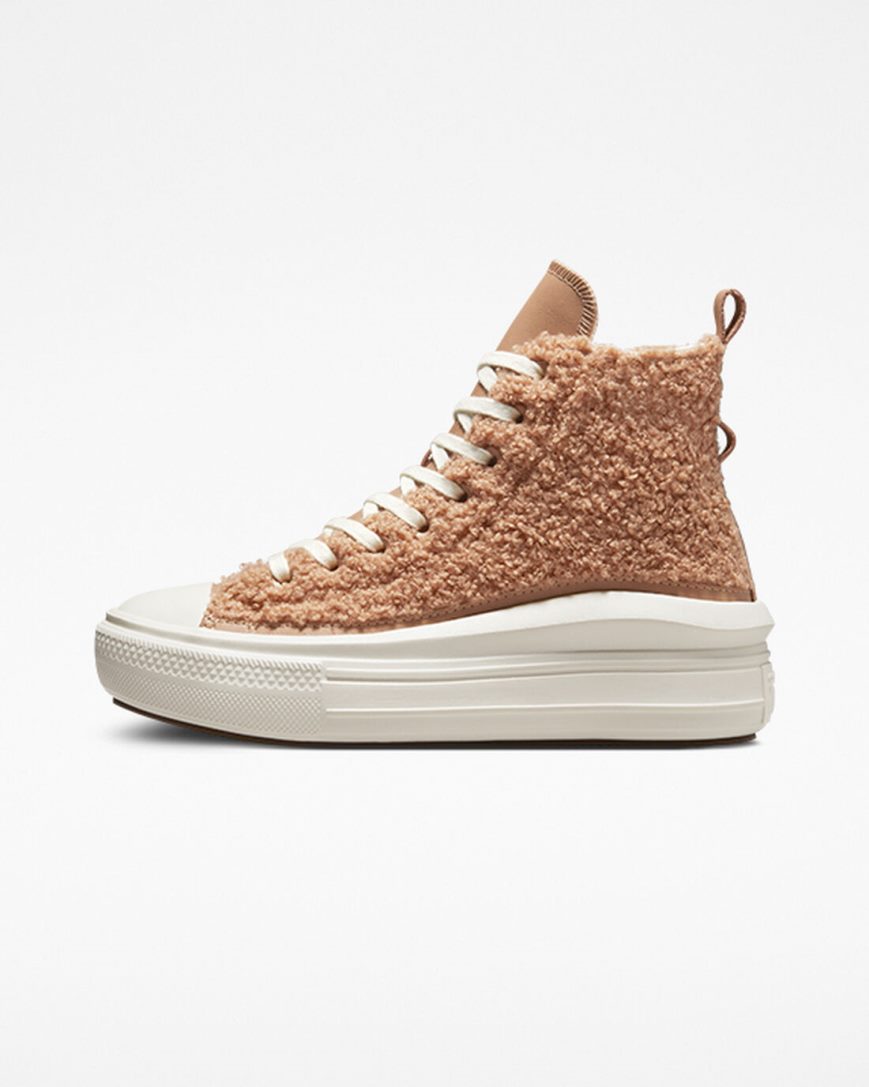 Women's Converse Chuck Taylor All Star Move Sherpa High Top Platform Shoes Brown | AU 36940F